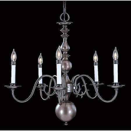 5-Light Satin Pewter Jamestown Dining Chandelier